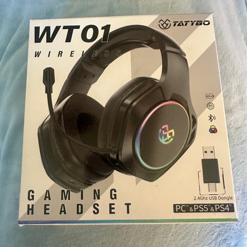 Tatybo WT01 Wireless Gaming Headset – PC, PS5, PS4 – New in Box